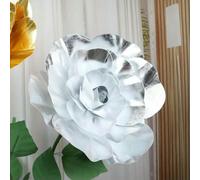 Artificial Flowers For Vase, 1pc 30/40/50cm Giant Rose Flower Head fashion Party Setting Arrangement Fake Foam Rose Shiny Wedding Decor Artificial Flowers(Silver 40cm)