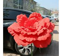 Artificial Flowers For Vase, Artificial Peony Giant Photo Props Simulation Peony Flower Window Display Background Wall Decoration Fake Flowers(Red)