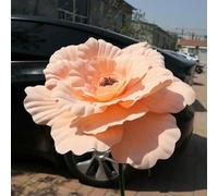 Artificial Flowers For Vase, Artificial Peony Giant Photo Props Simulation Peony Flower Window Display Background Wall Decoration Fake Flowers(Orange)