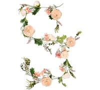 Artificial Flowers Garland, 180CM Fake Peony Rose Flower Vine, Faux Floral Plants Hanging Garlands for Home Garden Office Hotel Wedding Ceremony Party Decoration (Champagne)