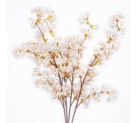 Artificial Flowers Hollyhock Flower Stem,3PCS 36" Handmade Quality Hollyhock for Vase Filler,Wreath Supply,Artificial Flowers for Decoration