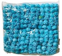 Artificial Flowers Light-Blue Artificial Roses Foam Flowers Real Looking Fake Foam Roses for Crafting Decoration DIY Wedding Bouquets Bridal Shower Flower Decoration Pack of 3 (3 x 144pcs).