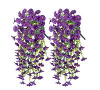 Artificial Flowers Outdoor - 2pcs Artificial Petunias | UV Resistant Shrubs Plants For Hanging | Weatherproof Trailing Flower For Garden | Spring Decor Garden Porch Wedding, Drooping Design For Pots