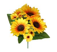 Artificial Flowers Outdoor Basket Silk Sunflower Wedding Flower, Home Decoration Wedding Artificial Flowers for Outdoors Hanging Baskets (as show, One Size)