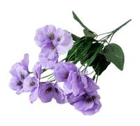Artificial Flowers Pansy African Small Wild Flower Plastic Flowers For Home Wedding Kitchen Garden Table Centerpieces Indoor Outdoor Decor Arch for Wedding (Purple, One Size)