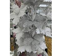 Artificial Flowers Pre-Arranged - Perfect for Home Decor and Living Room Decoration, Bedroom or Bathroom Ornament, White and Silver, 30CM