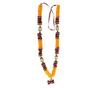 Artificial Flowers Ribbon Mala Necklace Garland for Diwali Puja Idol God Worship Articles 21" inch, 21"inch, Ribbon, No Gemstone