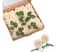 Artificial Flowers Roses, 25pcs Real Touch Foam Roses