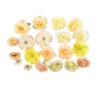 Artificial Flowers Roses Flowers Heads For Crafts DIY Home Spring Garden Wildflower Garland Hanging Decoration Small Rose Fabric Flower Heads Fall Table Arrangement Centerpiece (Yellow, 10 * 1)