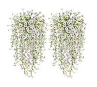 Artificial Flowers - Silk Violets Home Decoration - 2 Piece Artificial Flowers for Indoor as Wall Decoration | suitable for indoors outdoors bedroom living room bathroom farmhouse office garden