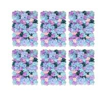 Artificial Flowers Wall Panels DIY Fake Flower Wall Silk Flower Romantic Floral Backdrop for Wedding Birthday Party Home Decoration, 60cm x 40cm, Light Turquoise, Sky Blue & Lavender, 6pcs