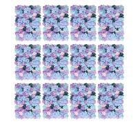 Artificial Flowers Wall Panels, Light Turquoise, Sky Blue & Lavender, 12pcs