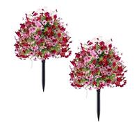 Artificial Flowers with Ground Stakes | 2 Pieces UV Resistant No Fading, Waterproof Artificial Flower | For Garden Lawn Patio Home Balcony Indoor Planter Decoration