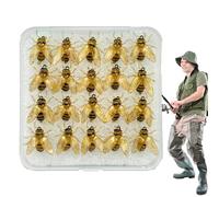 Artificial Fly Baits - 20 Artificial Bee Baits - Realistic Equipment with Deep Sea Lake River Pond Perch Mouthpiece Tuna Pike