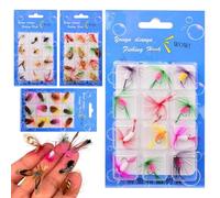 Artificial Fly Baits for Perch, 48 Pieces of Compact Baits for Freshwater | For Sporty Gift Men Father Husband Adventure Lake River Stream