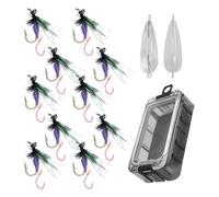 Artificial Fly | Soft Bait Fly Hook, Simulated Bait with Attractive and Double Hook, 10 Pieces for Fishing in Saltwater and Freshwater for Adventures, Camping and Outdoors