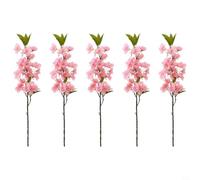 Artificial for cherry Blossom Branches 52cm Silk Flowers 5-Stem Pack (Pink)