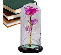 Artificial Forever Flower, Eternal Rose in Glass - Illuminated Rose in Glass | Creative Rainbow Christmas Rose Flower, Beautiful Pink Night Light Ornaments for Boyfriend, Women