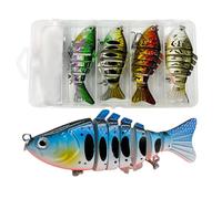 Artificial Freshwater Baits, Set of 5 Animated Baits | for Perch Trout Pike Perch - For Freshwater and Salt Waters, Pike Trout and Muskellunge Pike and Sports Activities