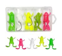 Artificial Frog Bait for Trout in Set of 5 | Realistic Flexible Bait with Hook for Pike Trout Zander Catfish in Lake River Sea Swamp Fresh and
