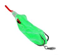 Artificial Frog Lure with Twin Propellers for Splashy Topwater Presentation Targeted at Snakeheads Made from Tough Resin to Withstand Repeated Strikes (Green)