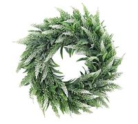 Artificial Front Door Simulation Lavender Flower Wreath Garland White Green 36 cm