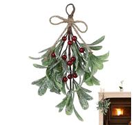 Artificial Frosty Mistletoe Garland - Artificial Cedar Bouquet for Christmas Tree Crafts | Durable Christmas Decoration with Twig, Leaf Stem, Greenery, Floral Wreath, Adorn