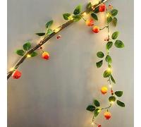 Artificial Fruit Pomegranate String Lights 6.56ft/20LED Rosehips Hanging Vines Plant Garland Foam Berries Light for Home Garden Wedding Party Decor (Z-Pomegranate Light, 1 Pack)