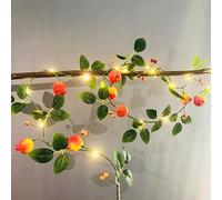 Artificial Fruit Pomegranate String Lights 6.56ft/20LED Rosehips Hanging Vines Plant Garland Foam Berries Light Battery Powered for Home Garden Wedding Party Decor (Z-Pomegranate Light, 4 Pack)