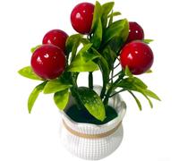 Artificial Fruit Potted Plant 14.5cm Realistic Decor(Red Fruit)