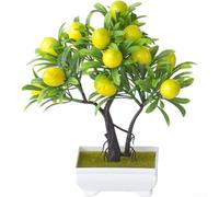 Artificial Fruit Potted Plant Decor - Lifelike Strawberry, Orange & Pepper Bonsai in Silk Fabric, for Home, Office or Tabletop Decoration, No Required(U)