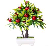 Artificial Fruit Potted Plant Decor - Lifelike Strawberry, Orange & Pepper Bonsai in Silk Fabric, for Home, Office or Tabletop Decoration, No Required(K)