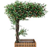 Artificial Fruit Tree Bonsai Decor, Lifelike Faux Peach/Lemon/Red Berry Fruit Tree, Indoor Large Potted Fake Tree for Home Lobby and Shopping Mall Ornament(K,3m x 2m)