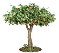 Artificial Fruit Tree Bonsai Decor, Lifelike Faux Peach/Lemon/Red Berry Fruit Tree, Indoor Large Potted Fake Tree for Home Lobby and Shopping Mall Ornament(I,2.5m x 2m)