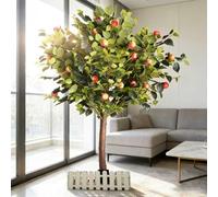 Artificial Fruit Tree Wishing Tree, Handmade Lifelike Foliage & Realistic Fruit for Indoor/Outdoor Decor, Perfect for Supermarkets & Hotels, 6.5ft Tall