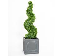 Artificial Garden Patio Box Topiary Buxus Grass Spiral Bush 90cm Primrose Green One Size