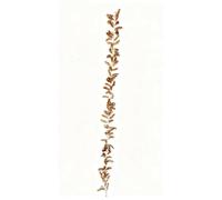 Artificial Garland 6ft/1.8m with Faux Leaves and hanging rings Gold, Silver, Champagne Festive Holiday Christmas Tree Décor, Fireplace, Door, Windows (Gold, Feathers with Pine Cones)