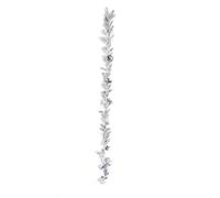 Artificial Garland 6ft/1.8m with Faux Leaves and hanging rings Gold, Silver, Champagne Festive Holiday Christmas Tree Décor, Fireplace, Door, Windows (Silver, Feathers with Pine Cones)
