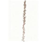 Artificial Garland 6ft/1.8m with Faux Leaves and hanging rings Gold, Silver, Champagne Festive Holiday Christmas Tree Décor, Fireplace, Door, Windows (Champagne, Feathers with Pine Cones)