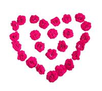 Artificial Garland Velvet Rose Flower for Festival Decoration Table Bouquet Making, Bedroom Wedding Christmas Decor Shower the Bride Cloth for New year Gifting Idea Home (25 Pieces,Size:2")(Pink)