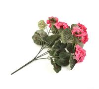 Artificial Geraniums Flowers,Realistic Geranium for BUSH Faux Geraniums Silk Flowers for Outdoor Indoor Home Garden Table Centerpieces Wedding Decor,White (dark for PINK)