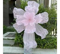 Artificial Giant Silk Organya Silk Mesh Flower Wedding Decoration Background Wall Birthday Party Stage Window Home Decor-pink-120cm