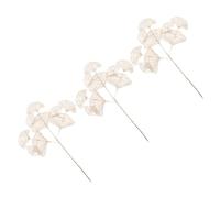 Artificial Ginkgo Leaf Branches, Golden Plastic Decor 3pcs | Lifelike Bright Design, No Watering Needed, for Wreaths, Bouquets, Doors, Windows, Shelves, Home Styling