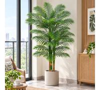 Artificial Golden Cane Palm Tree, 6FT Tall Artificial Plants with Black Pot | Large Tropical Fake Tree,Tall Faux Silk Plant With Realistic Textured Trunks for Indoor Living Room Patio Office Home Decor