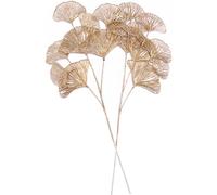 Artificial Golden Plants for Christmas Decoration Ginkgo Leaves Tall 27 Inch, Fake Plant Gold Apricot Leaf Bushes Faux Shrubs Indoor Outdoor Planter Vase Filler Home Garden Wedding Xmas Decor - 2 Pack