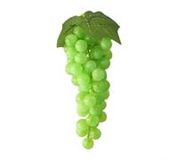 Artificial Grape Bunches Decorative Fake Fruits Realistic Simulation Food Polyethylene Made 18cm 22cm Length for Home Decor Office Party Decoration Wedding(60 green grapes)