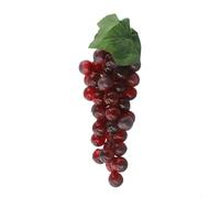 Artificial Grape Bunches Decorative Fake Fruits Realistic Simulation Food Polyethylene Made 18cm 22cm Length for Home Decor Office Party Decoration Wedding(60 red grapes)