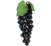 Artificial Grape Bunches Decorative Fake Fruits Realistic Simulation Food Polyethylene Made 18cm 22cm Length for Home Decor Office Party Decoration Wedding(60 black grapes)