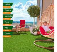 Artificial Grass (14-50 mm) Realistic Fake Grass Roll, Astro Turf Natural Look Outdoor Lawn Matting, UV Resistant Artificial Turf for Garden, Patio, Decoration (Marbella - 26 mm Height, 200 x 200 cm)