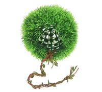 Artificial Grass Ball Cave Hide for Gecko Reptile Enclosures | Green Plastic, Wall Mount Design, Lightweight Build, Naturalistic Habitat Decor, Terrarium Accessory for Habitat Setups